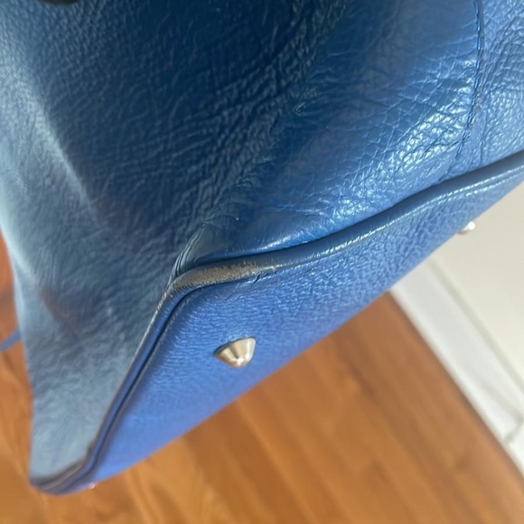 Cobalt blue LEATHER bag from Italy - Picture 6 of 7